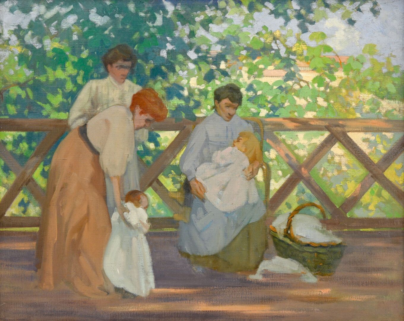 Null Henri HOURTAL (1877-1944)
The nannies 
Oil on canvas 
65 x 81 cm.