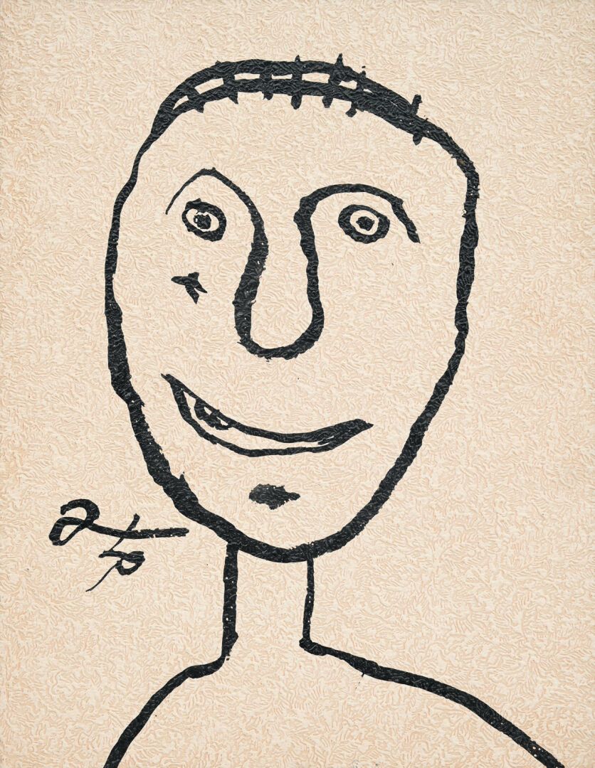 Null Gaston CHAISSAC (1910-1964)
Portrait
Encre sur papier, signé.
38 x 30 cm
