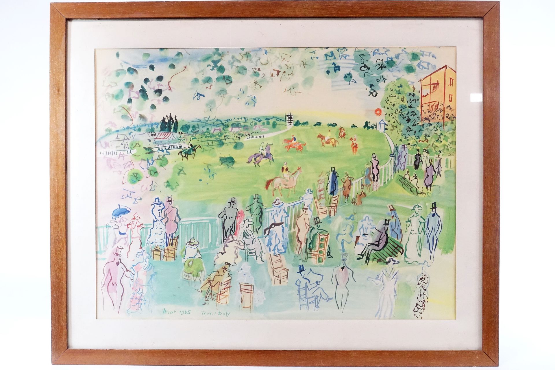 Null After Raoul DUFY (1877 - 1953) - Ascot 1935 - Lithograph in color signed, l&hellip;