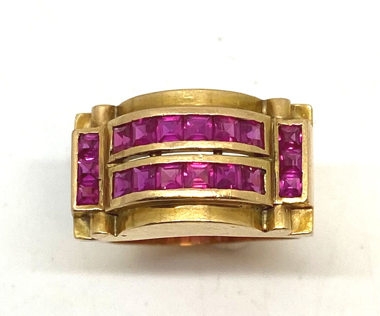 Null Ring "Tank" yellow gold 750/1000e, that is to say 18 carats, set with synth&hellip;