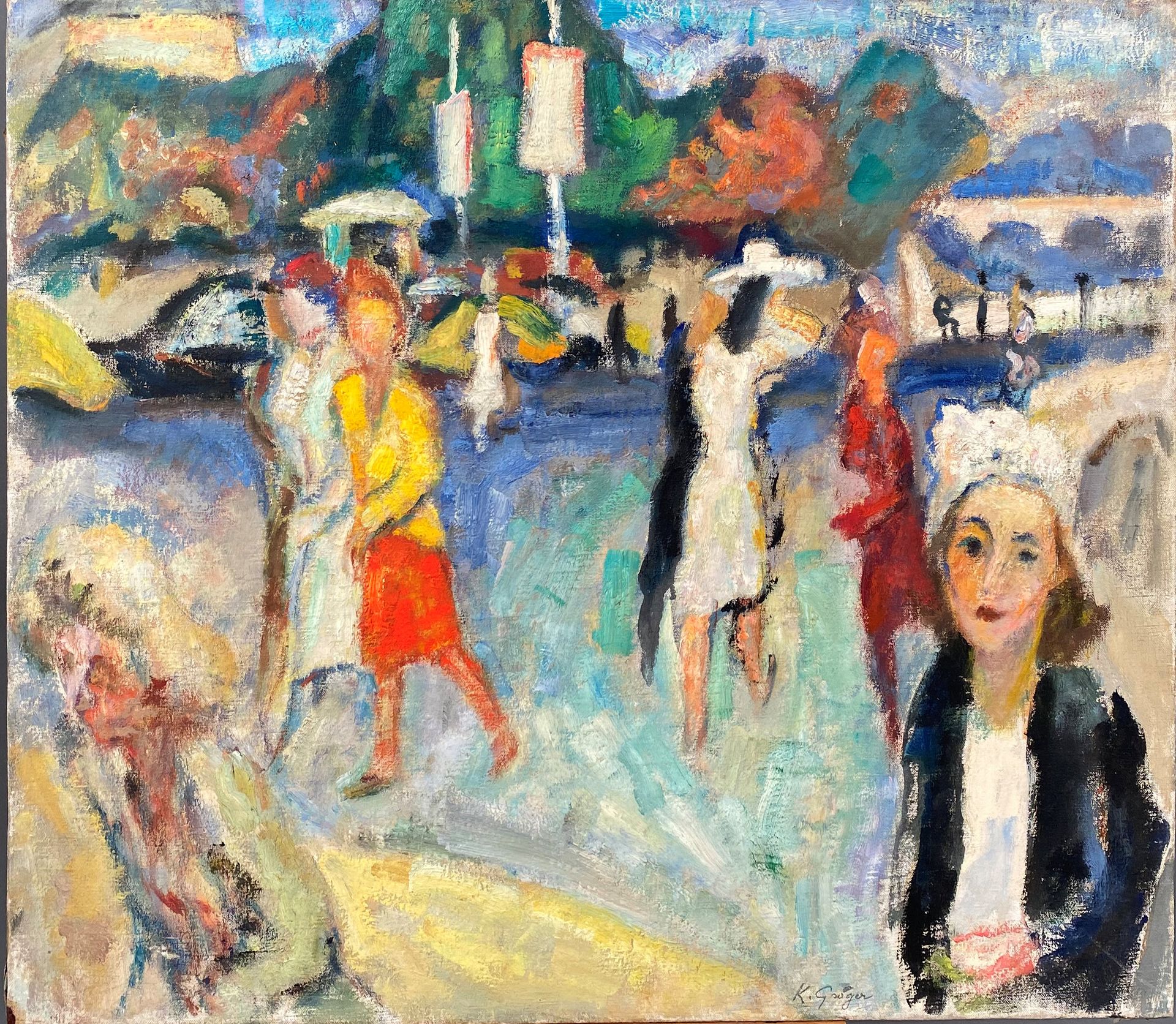 KURT GROGER (1905-1952) KURT GROGER (1905-1952), 'Rue animée', oil on canvas, si&hellip;