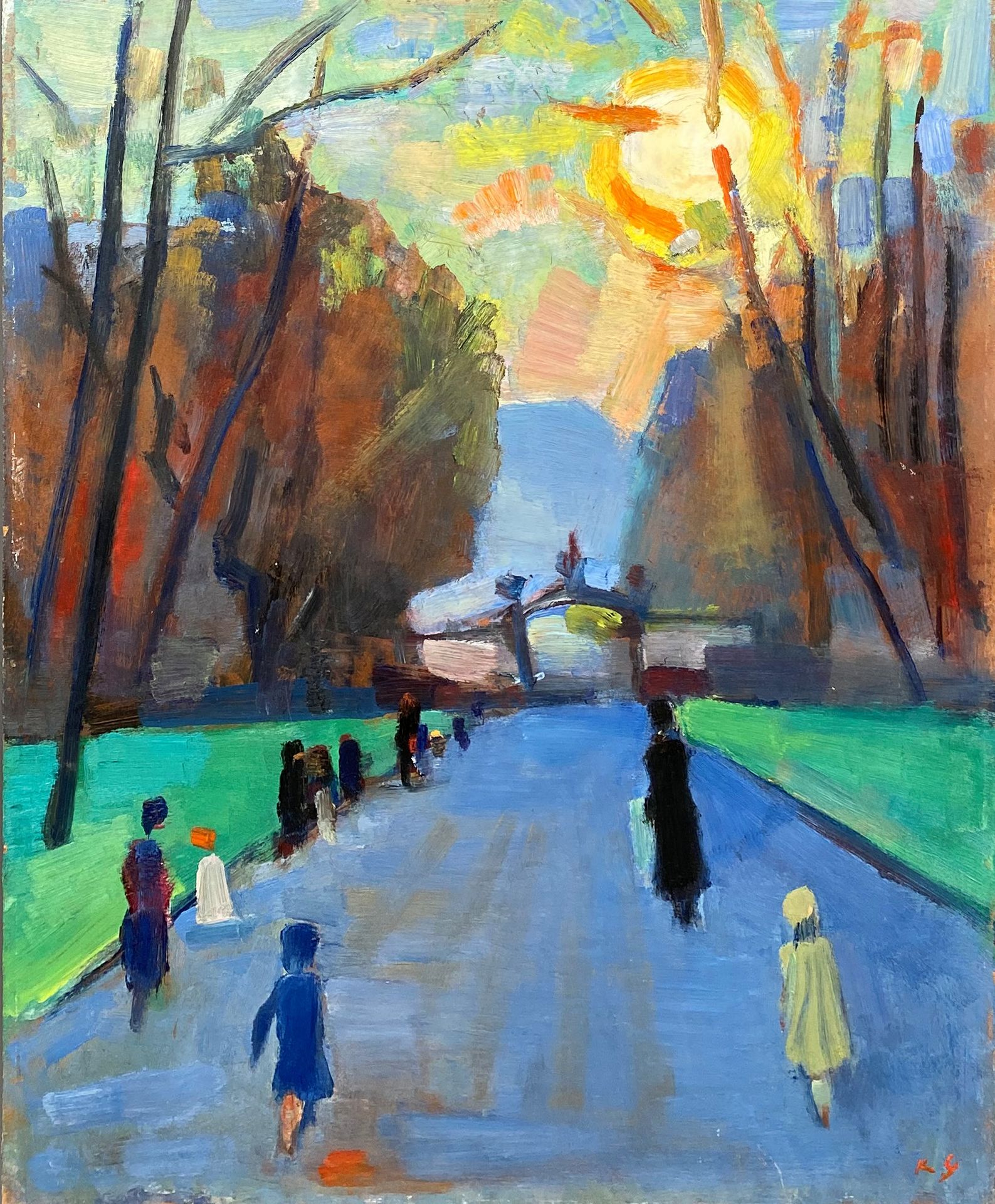 KURT GROGER (1905-1952) KURT GROGER (1905-1952), 'Parc Monceau au soleil couchan&hellip;
