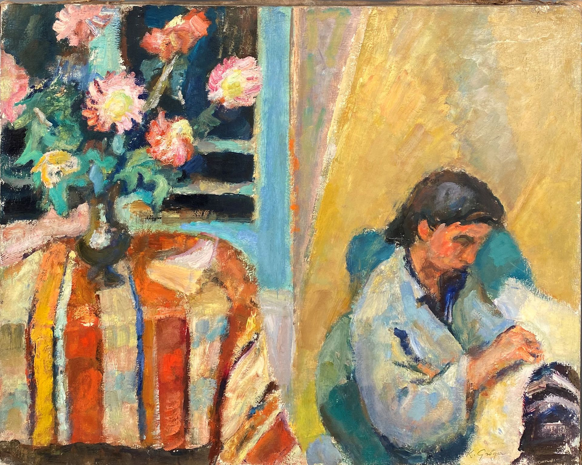KURT GROGER (1905-1952) KURT GROGER (1905-1952)，《室内的女人，西蒙娜？》，布面油画，右下方签名，高：54厘米，宽&hellip;