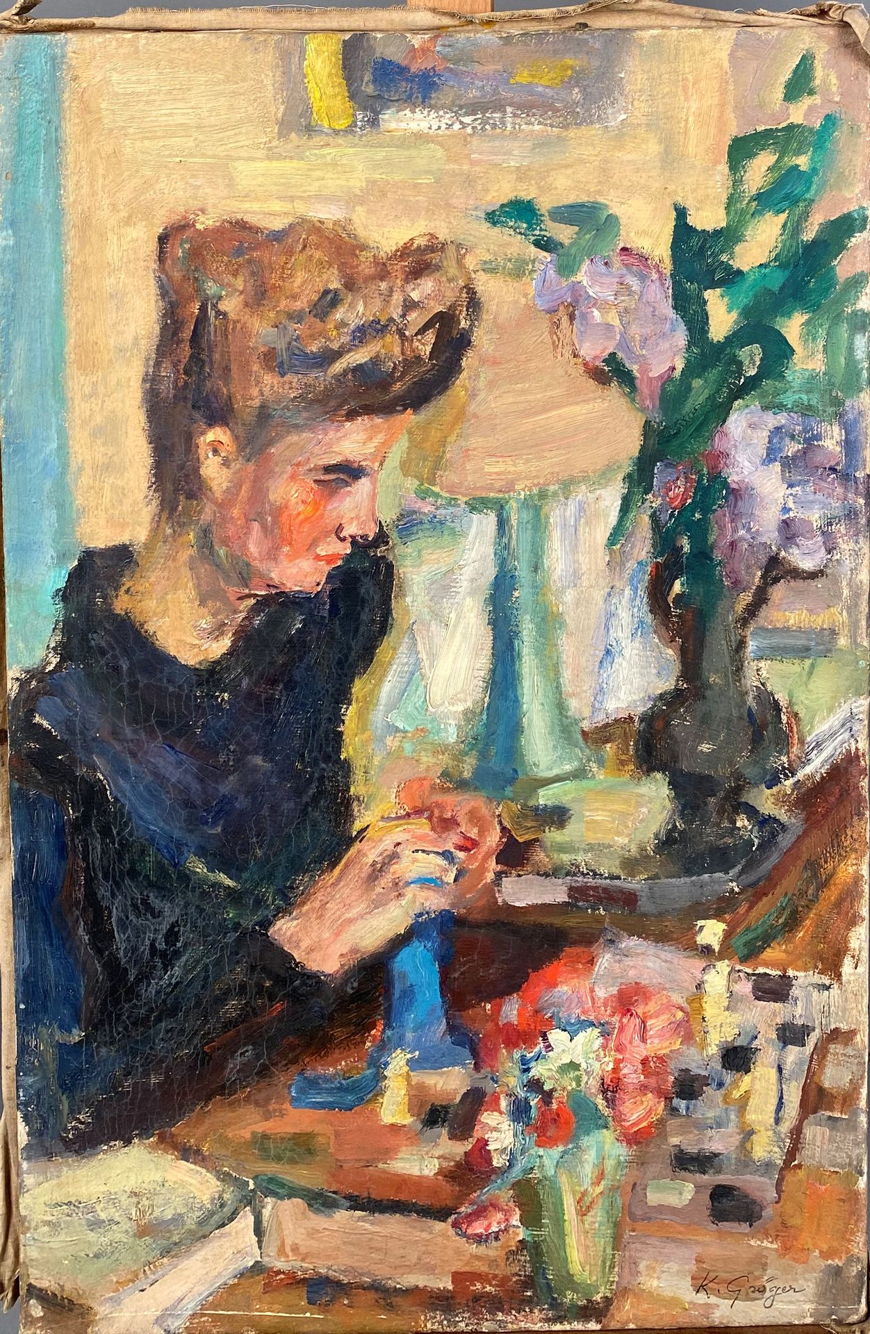 KURT GROGER (1905-1952) KURT GROGER (1905-1952), 'Jeune femme de profil', huile &hellip;