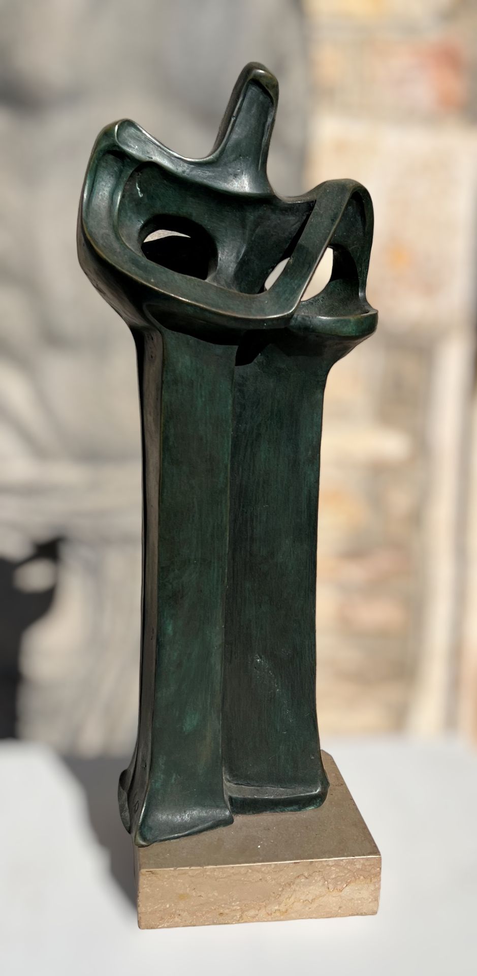 Null Christian ODDOUX (1947-2022), "La langue maternelle", bronze and limestone &hellip;