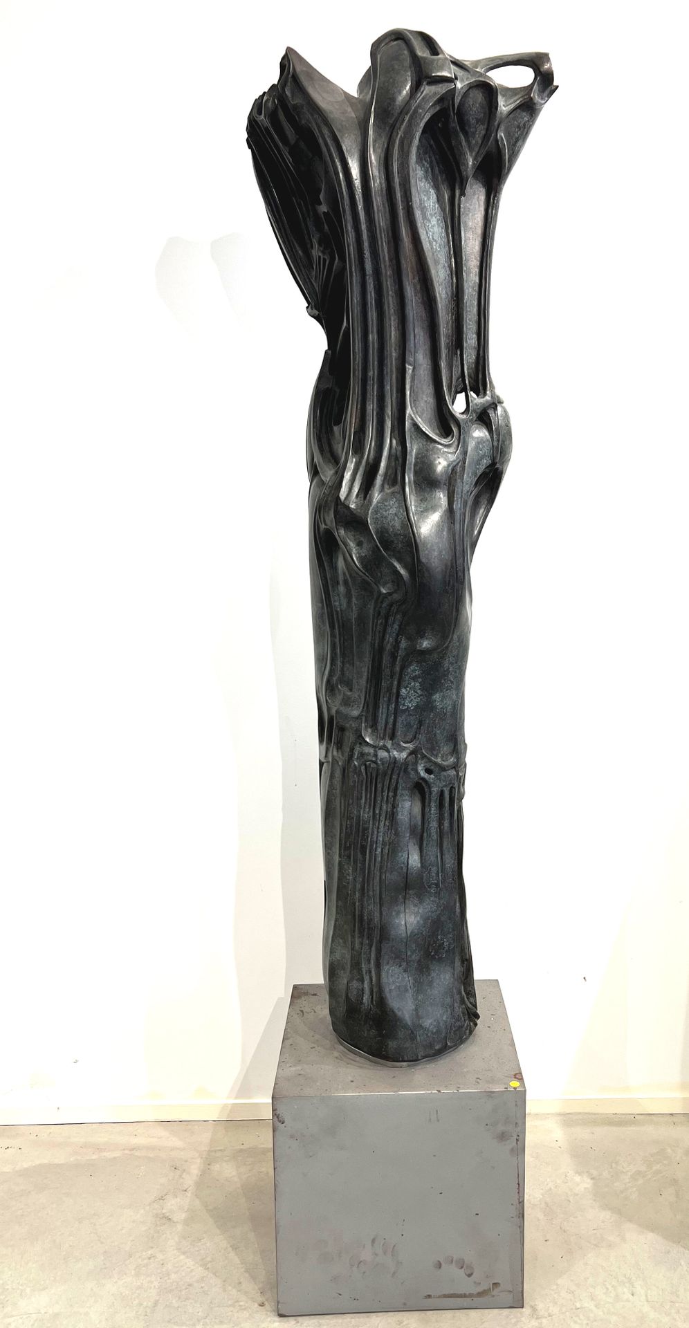 Null Christian ODDOUX (1947-2022),"Asra", bronze patiné, socle de tôle d'acier, &hellip;