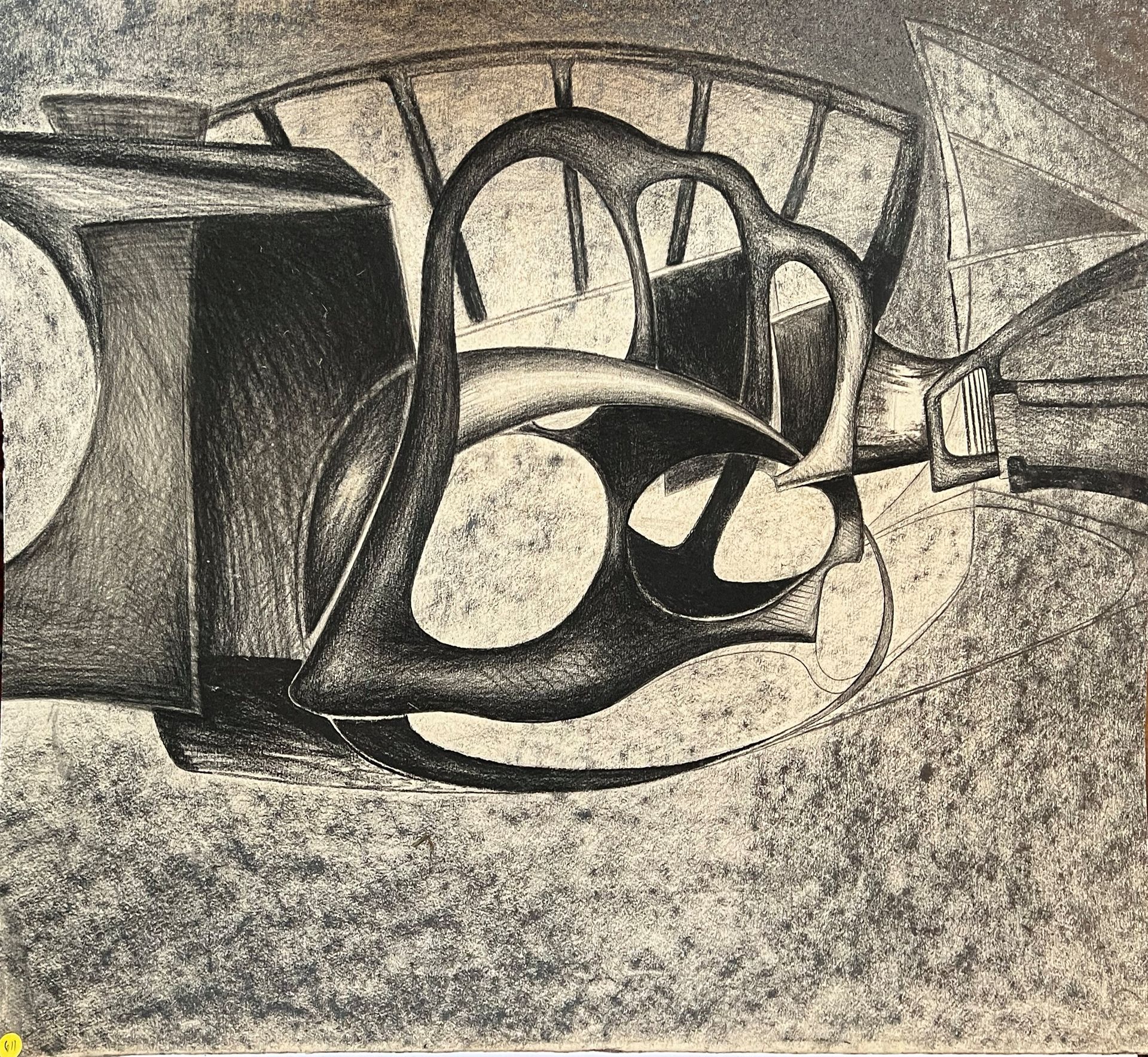 Null Christian ODDOUX (1947-2022), "Composizione", carboncino, H: 63 cm, L: 77 c&hellip;