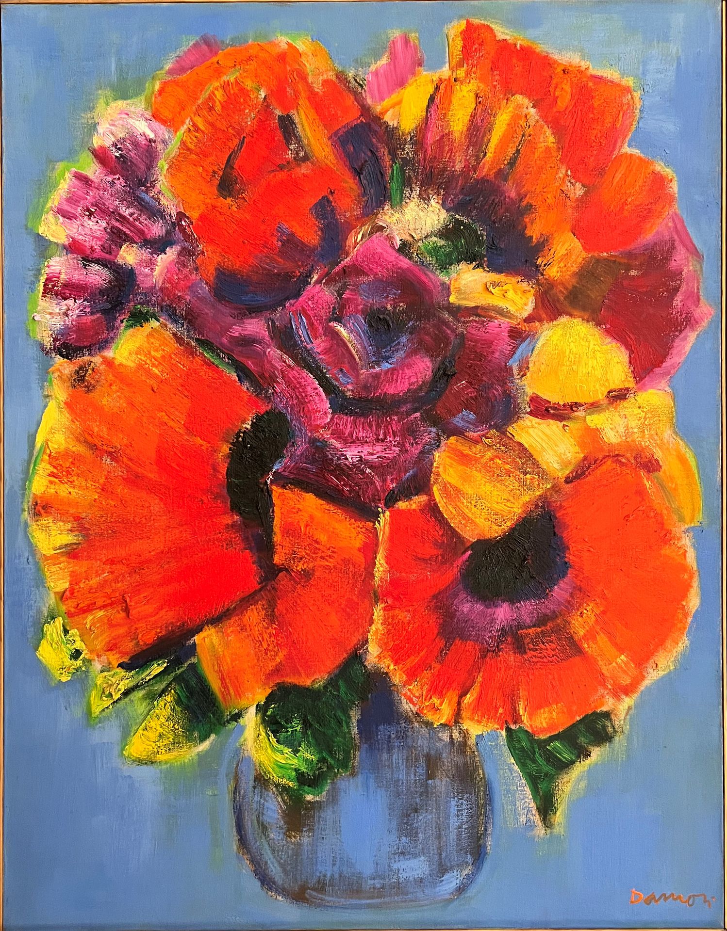 Null Hubert DAMON (2021), "Bouquet de fleurs", oil on canvas signed lower right,&hellip;