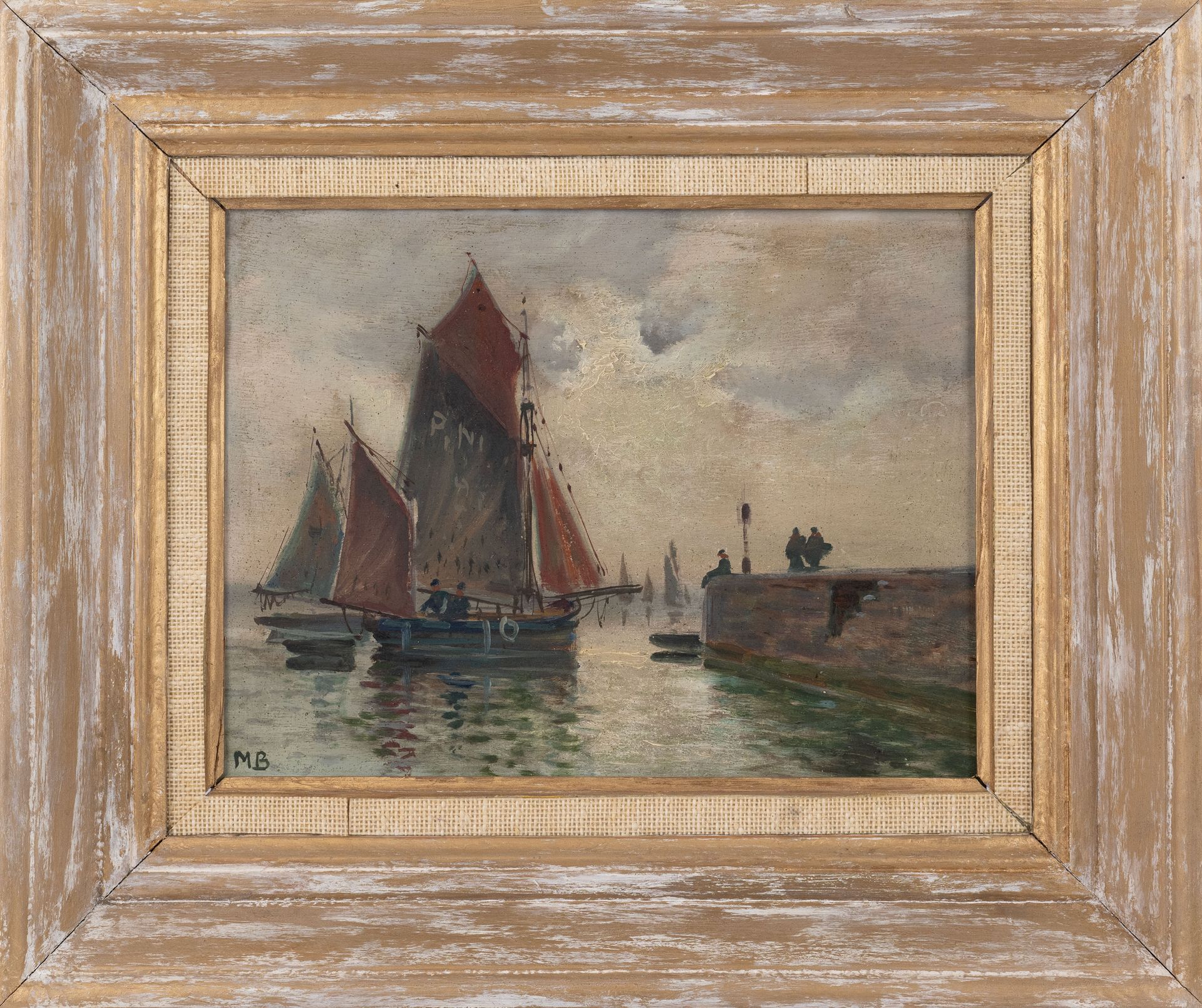 Null C.KAILH（20 世纪），《Sortie du port》，油画，右下方有签名，高：32.5 厘米，宽：50 厘米
A.M，"Les voilie&hellip;