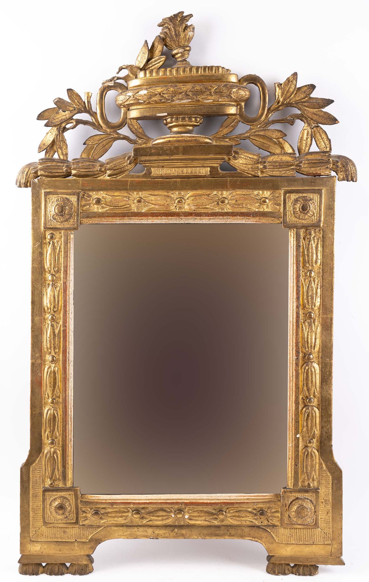 Null Spiegel mit Rahmen aus geschnitztem und vergoldetem Holz, mit gedecktem Top&hellip;