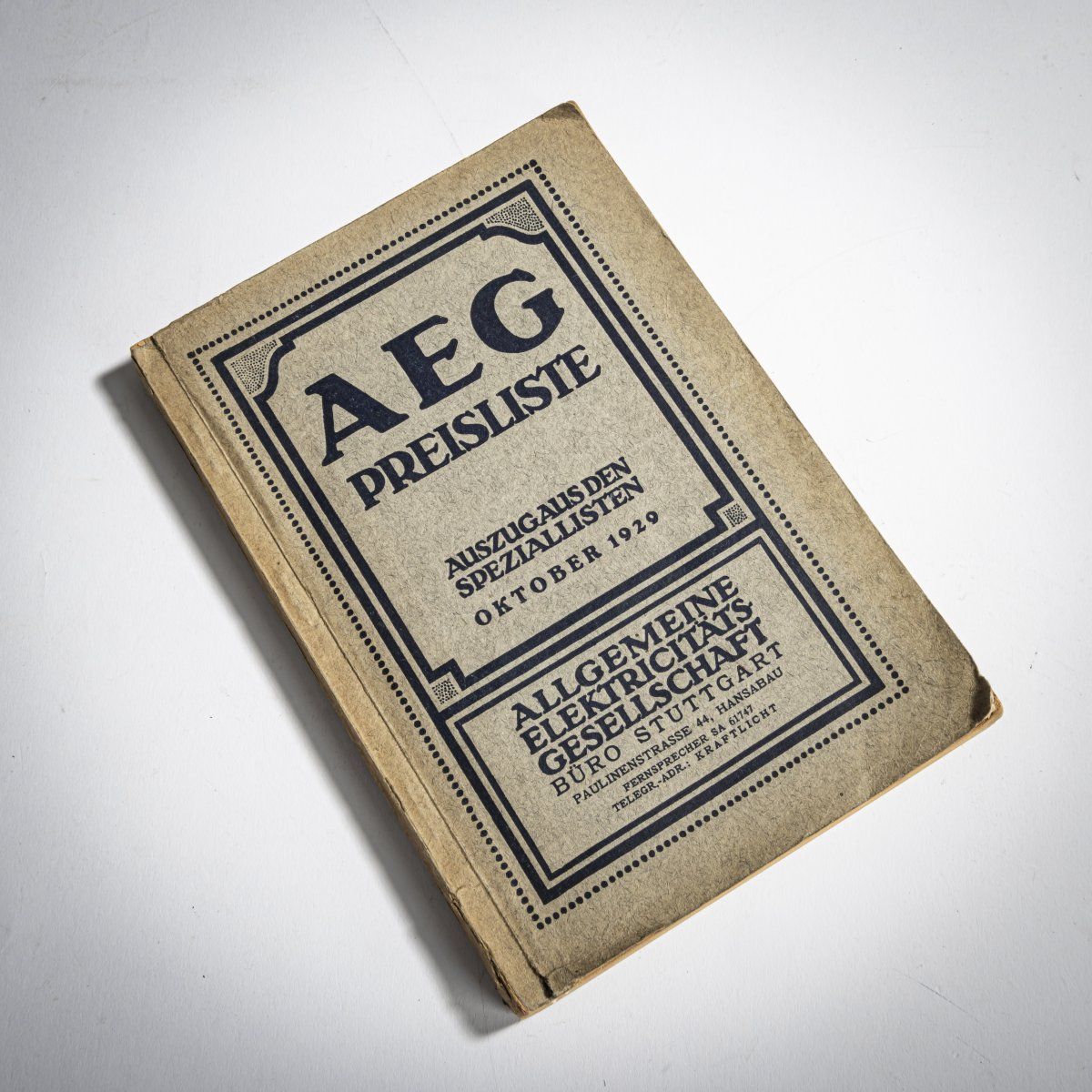 Null AEG, 柏林, AEG-Preisliste, 1929, AEG Büro Stuttgart, AEG Preisliste Auszug au&hellip;