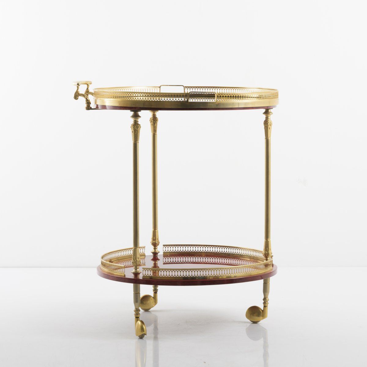Null Aldo Tura, Serving trolley, 1950s, H. 72 cm, D. 61 cm. Made by Tura, Milan.&hellip;
