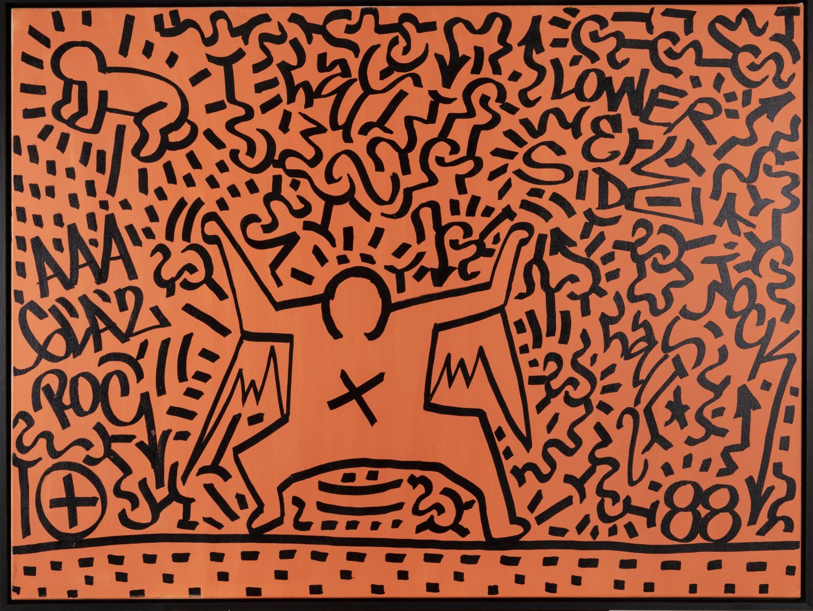 Angel Ortiz (LA II) ; Keith Haring (attr.), 'Lower East Side', 1988, Acrylique s&hellip;