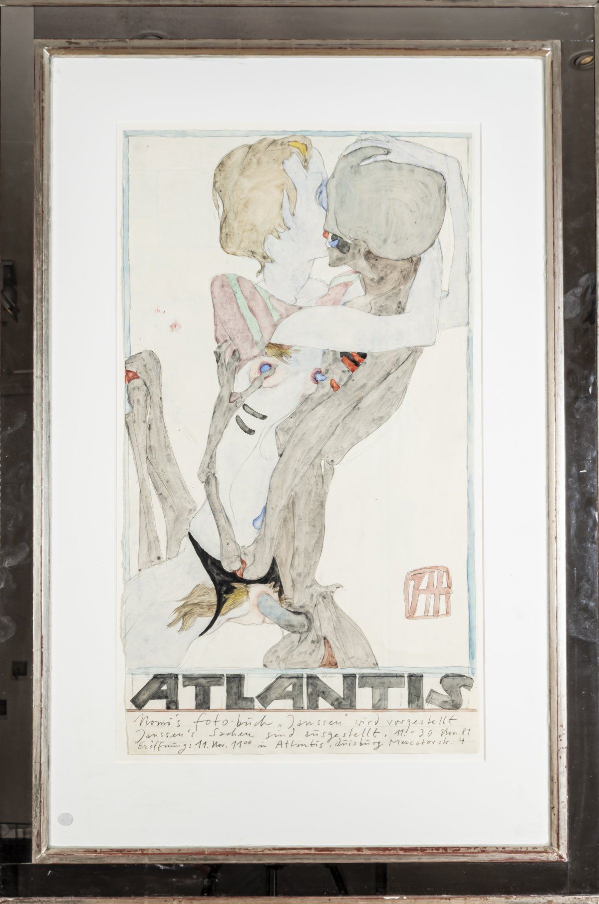 Null Horst Janssen (1929 Hamburg - 1995 ibid.), 展览海报 "Atlantis "描绘了 "Junge Frau &hellip;