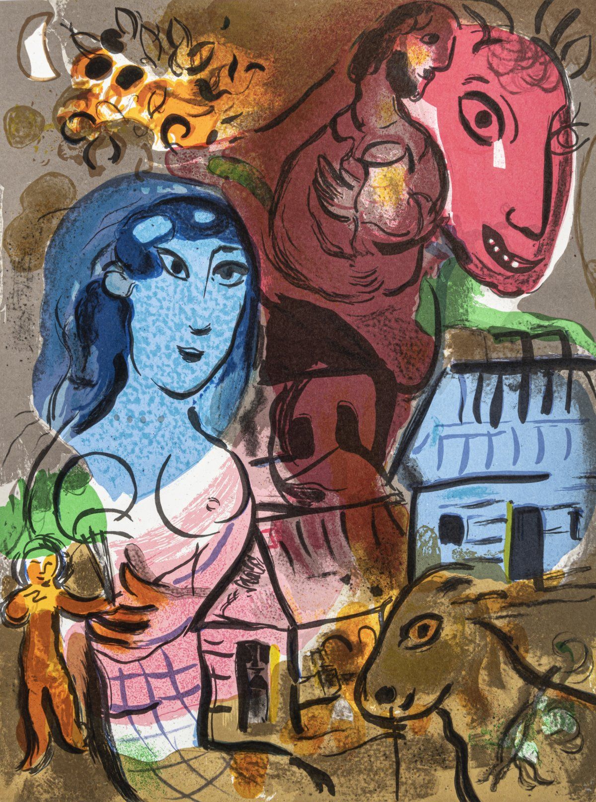 Null 马克-夏加尔；马克斯-恩斯特；瓦西里-康定斯基；巴勃罗-毕加索，7张原始版画，20世纪，7张不同技术（彩色平版画和木刻）的纸。每张31.2 x 23.&hellip;
