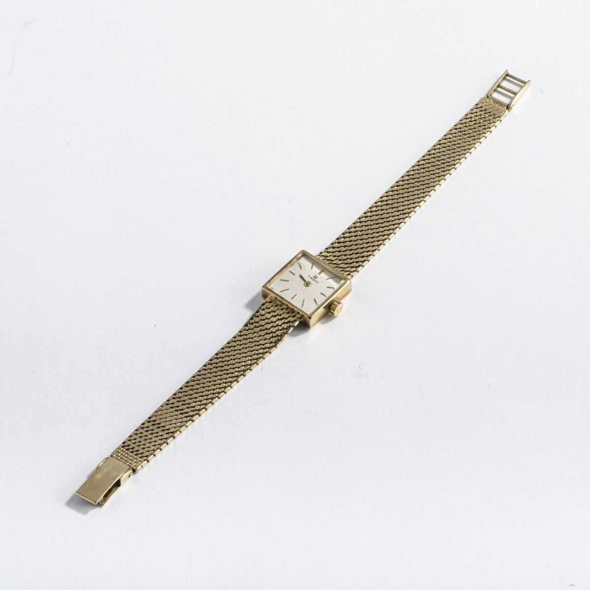 Null 
Tissot, Schweiz, Damenuhr, 1950er Jahre, 14ct. Gelbgold, weißes Zifferblat&hellip;