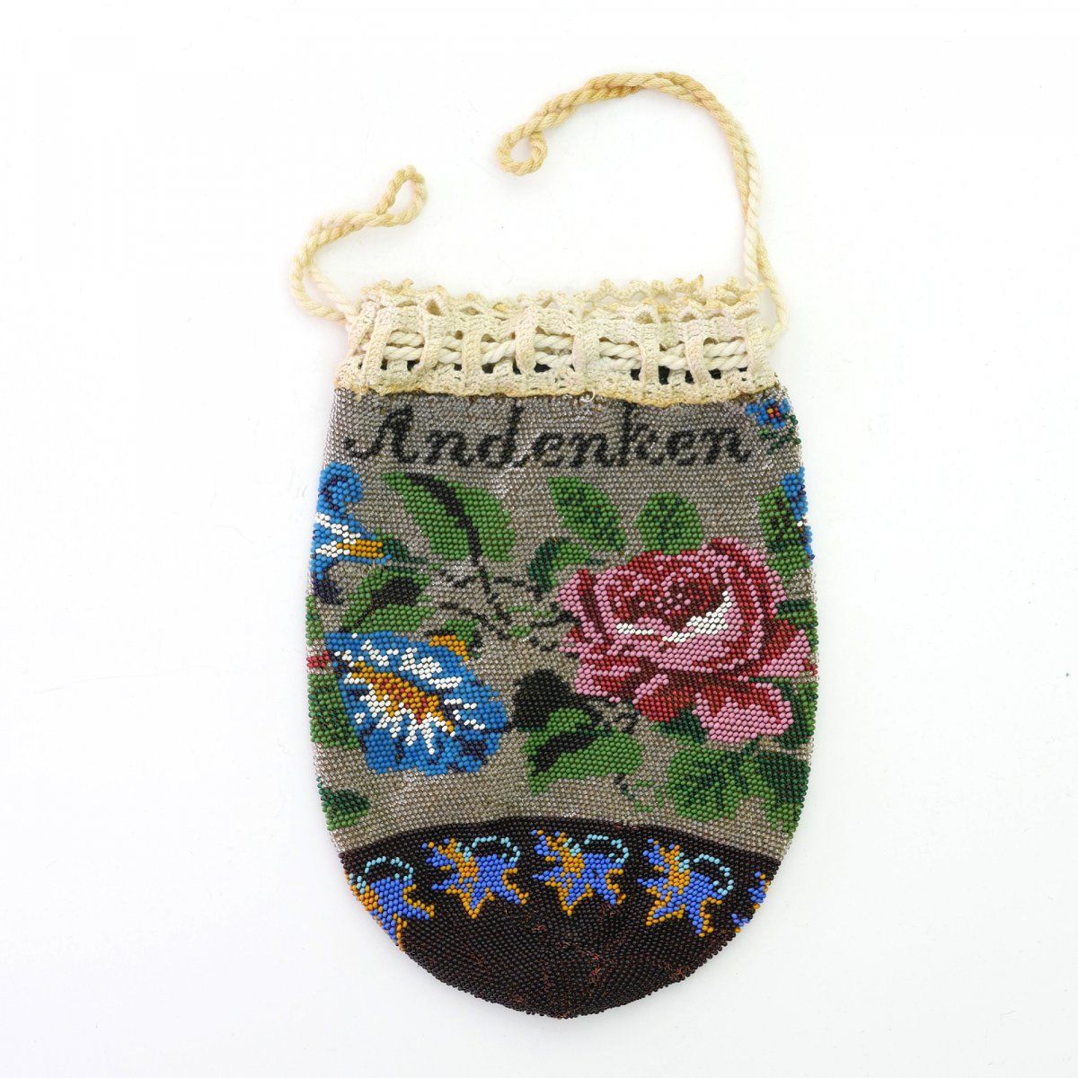 Null Memento pouch 'Zum Andenken', 2nd half of the 19th century, H. 20 x 14 cm. &hellip;