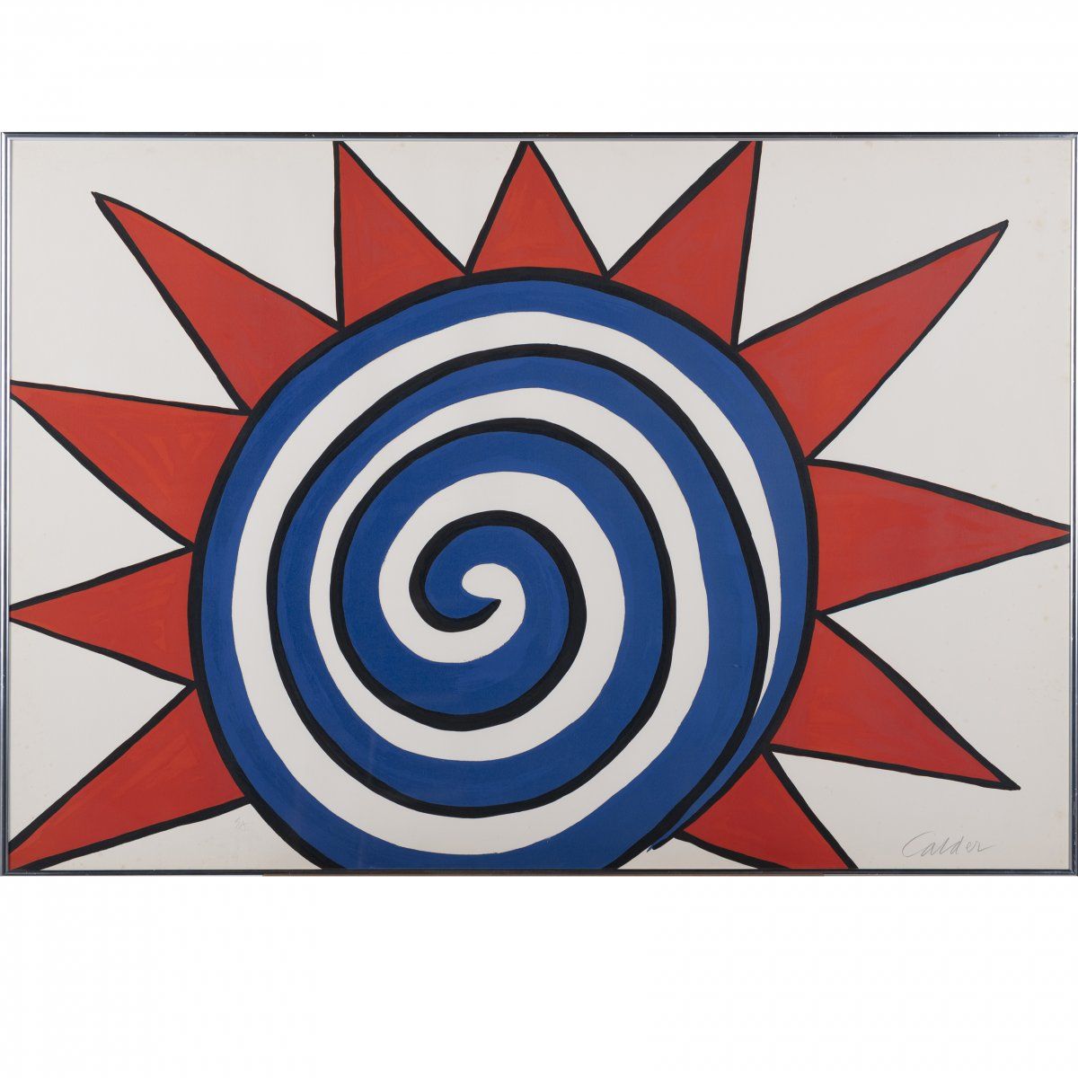 Null 亚历山大-考尔德（1898年宾夕法尼亚州劳顿市-1976年纽约市），《L'étoile》，1975年，纸上彩色平版画。76.0 x 109.5厘米（框&hellip;