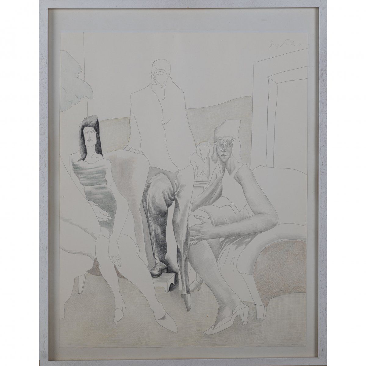 Null 海因茨-克诺克（1921年-1993年巴德伊堡），《无题》（两幅铅笔画），1970年，2张纸上铅笔画。每张44.0 x 35.0厘米（纸张），51.6&hellip;