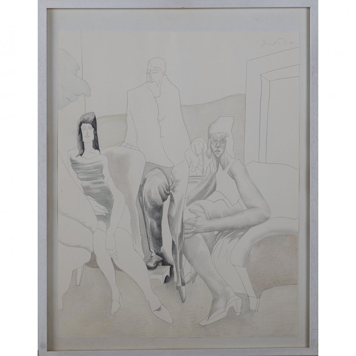 Null Heinz Knoke (1921 Hameln - 1993 Bad Iburg), Untitled (two pencil drawings),&hellip;