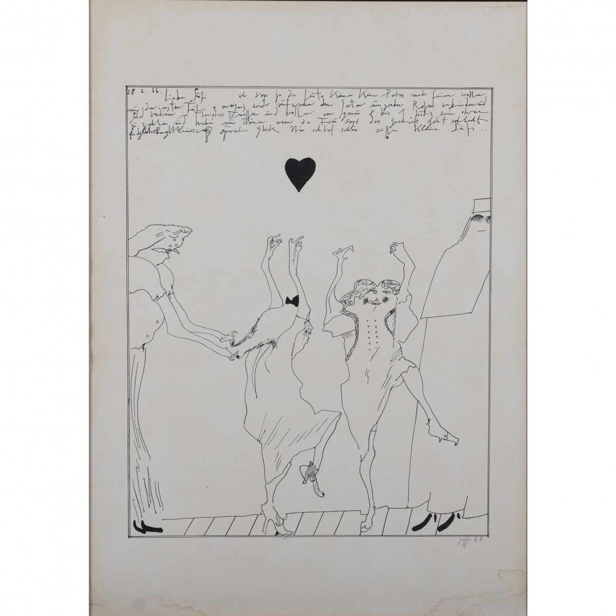 Null Horst Janssen (1929 Hamburg - 1995 ibid), 'Liebe Susi', 1966, Lithographie &hellip;