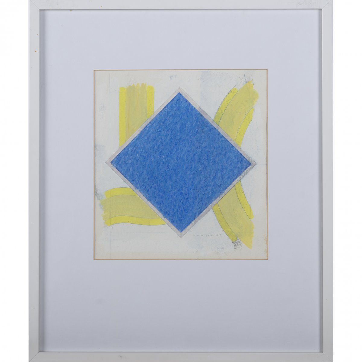 Null 贝恩德-伯纳（1930年汉堡-2002年斯图加特），《无题（Flächenraum）》，1969年，纸上水粉画。27.0 x 24.2厘米(剪纸)，5&hellip;