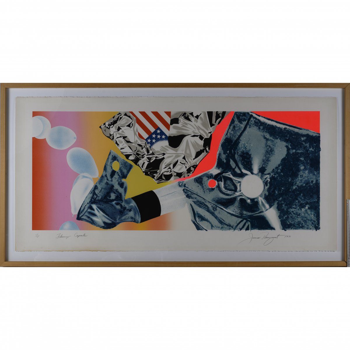 Null 詹姆斯-罗森奎斯特（1933年，北卡罗来纳州大福克斯市-2017年，纽约市），《火烈鸟胶囊》，1973年，纸上石版画和彩色丝印。92.0 x 191.&hellip;