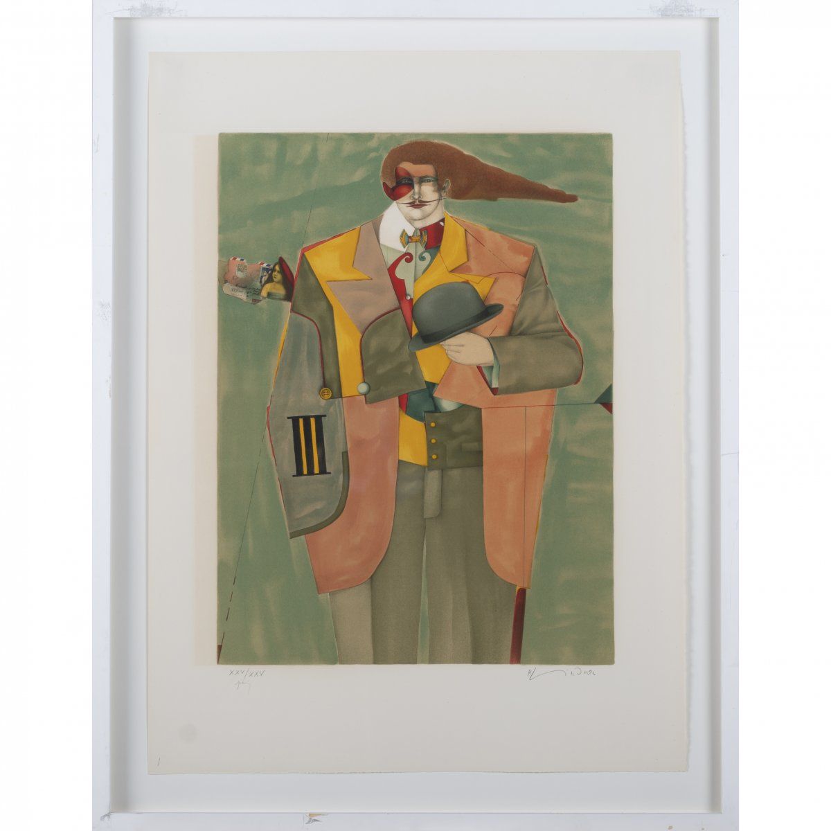 Null 理查德-林德纳（1901年在汉堡-1978年在纽约），《纽约来信》，1975年，纸上彩色石版画。53.0 x 38.3厘米（图像），82.8 x 62&hellip;