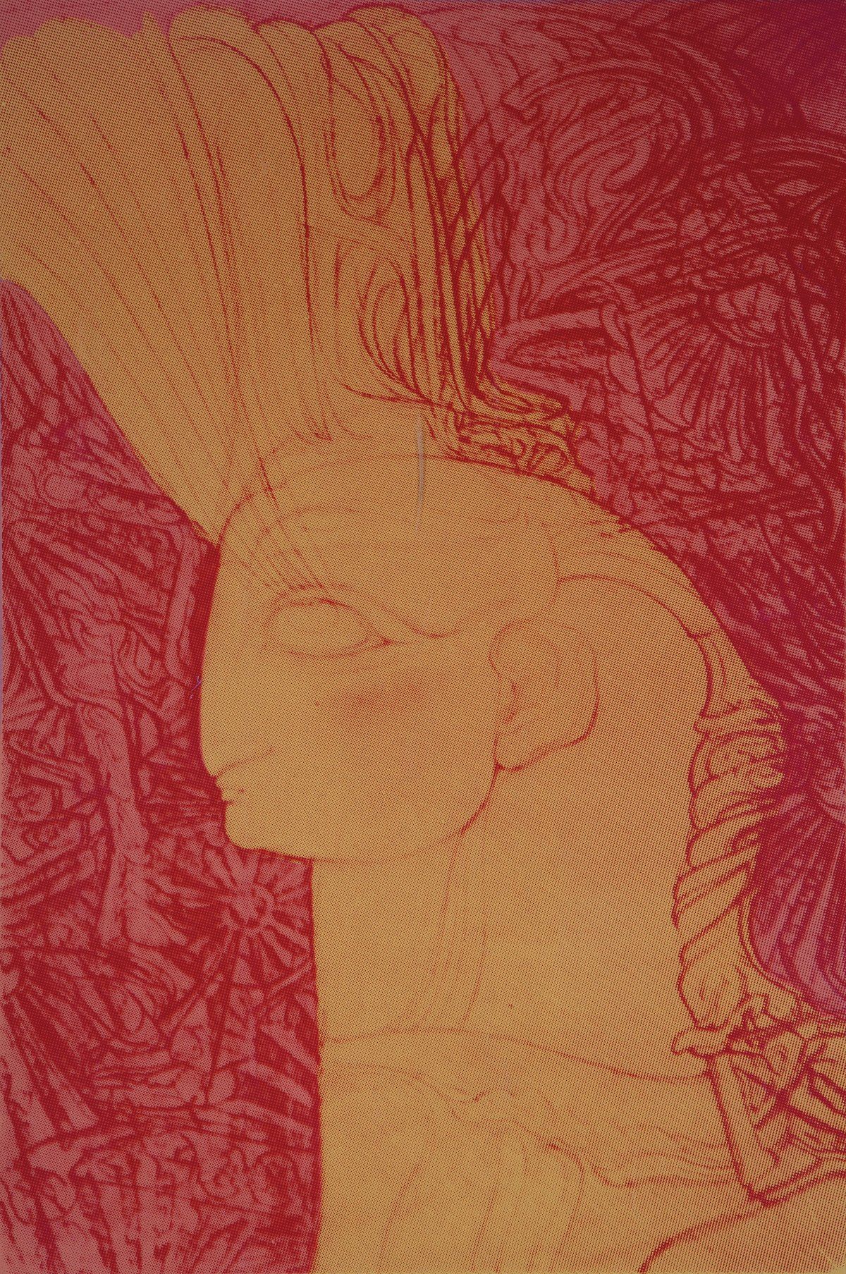 Null 恩斯特-富克斯（1930年维也纳-2015年同上），《无题》（小天使的头像），约1982年，粉红色赤土色纯纸上的彩色丝网印刷。90.8 x 61.6厘&hellip;
