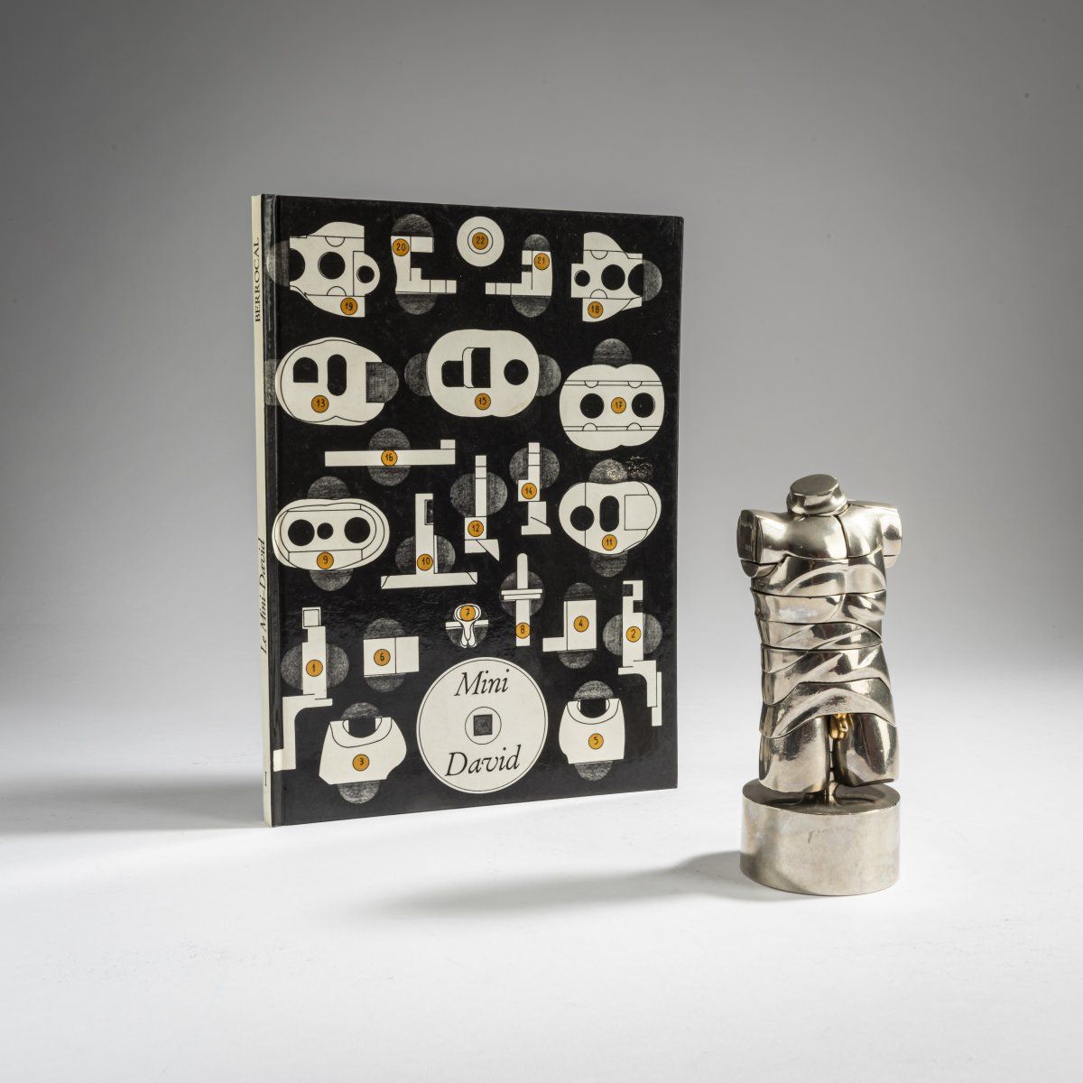 Null 米格尔-贝罗卡尔（1933年马拉加-2006年安特克拉），"迷你大卫"，1968年，铝合金，镀镍，软玉，在铝基上。高13.5厘米。肩部一侧有签名：Be&hellip;