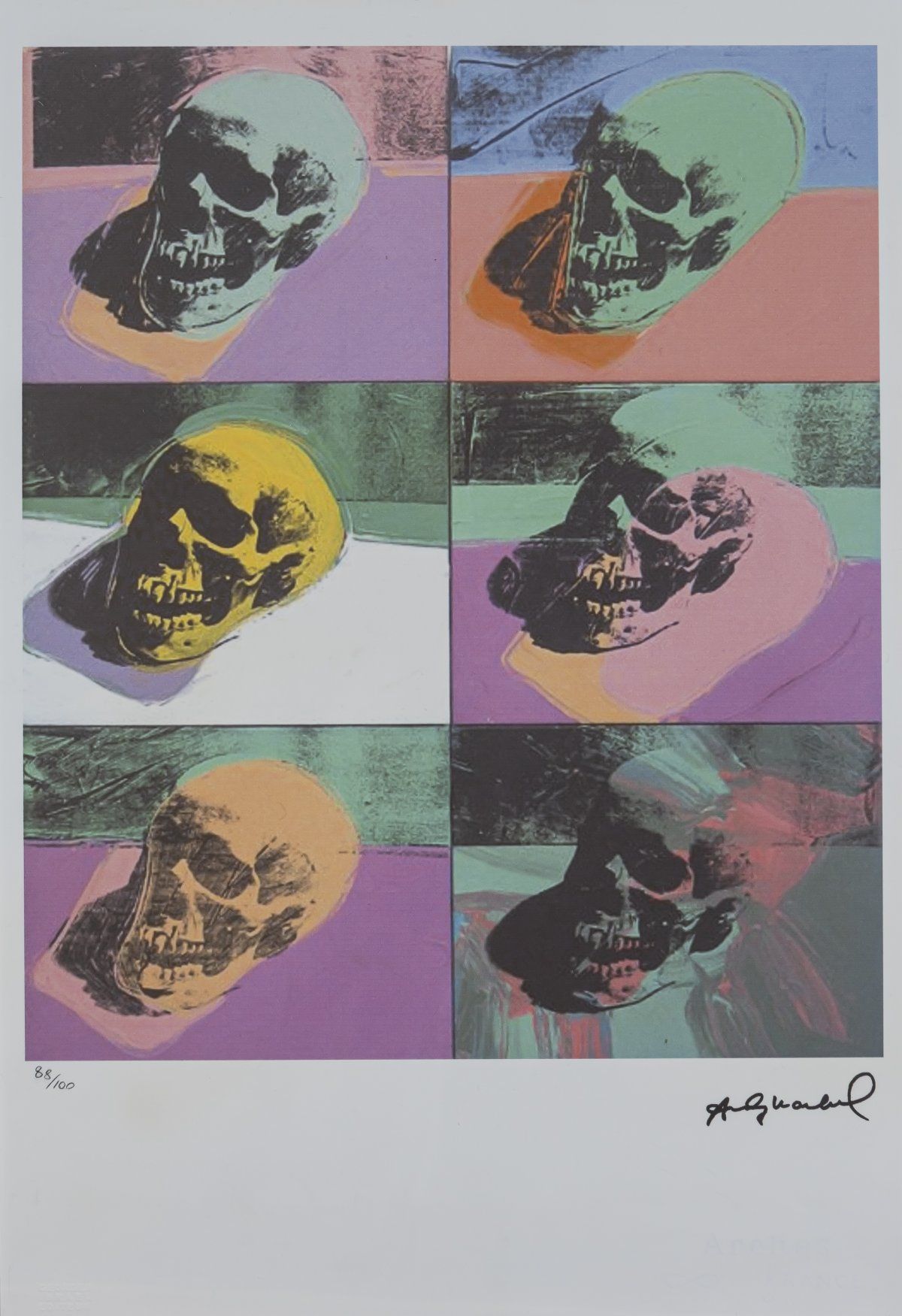 Null 安迪-沃霍尔（1928年匹兹堡-1987年纽约）（后），《骷髅头》后的海报，1976年（后来的印刷品），胶印石版画，拱门。56.7 x 38.3厘米。&hellip;