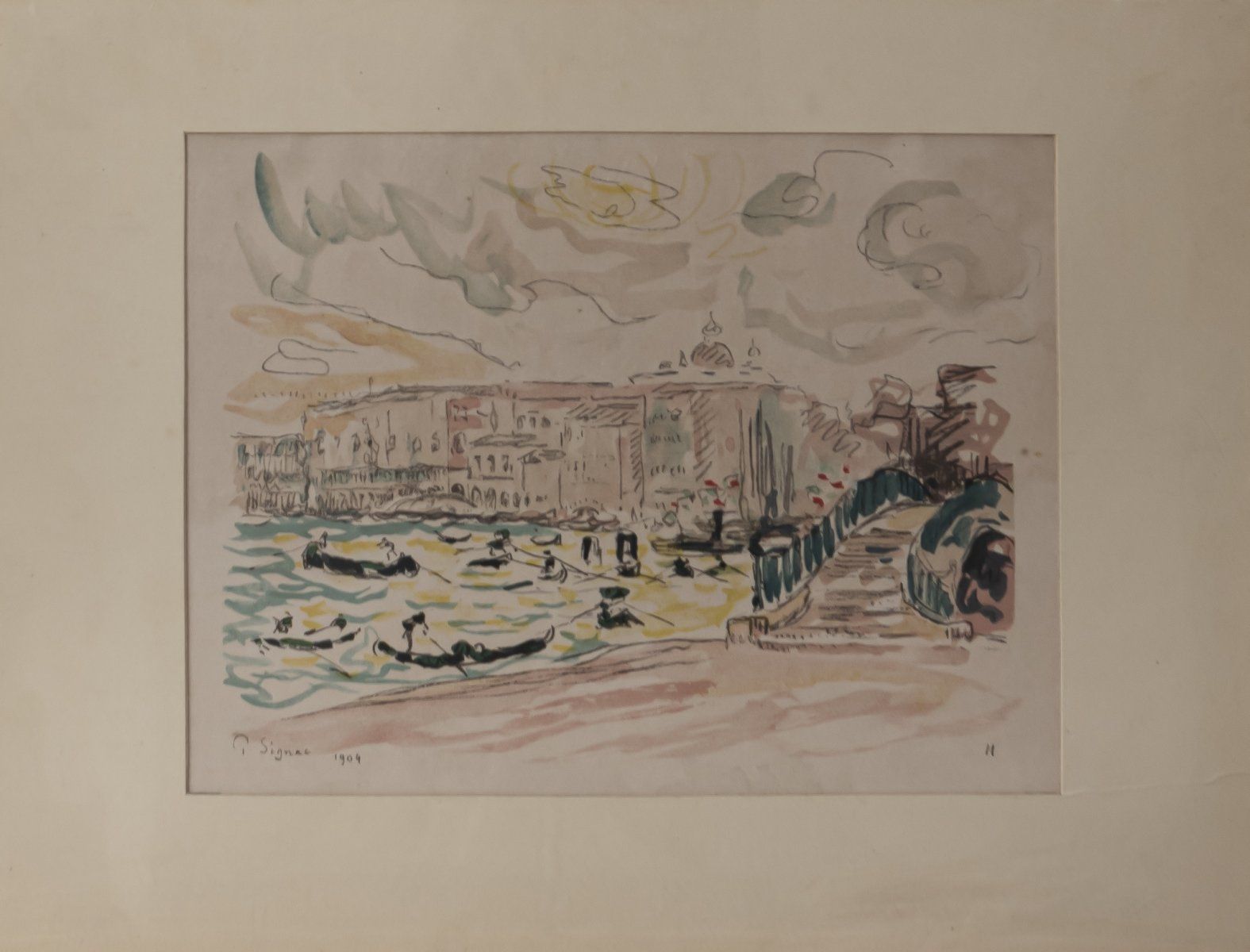 Null 保罗-西尼亚克（1863年巴黎-1935年同上），《无题（威尼斯风景）》，1904年，纸上彩色石版画。21.0 x 27.6厘米。版面左下方有签名。P&hellip;