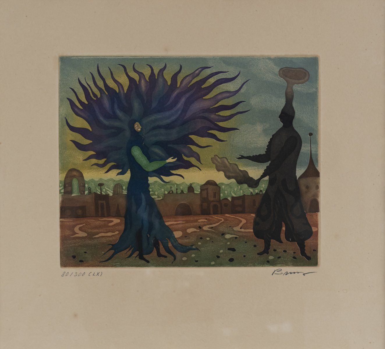 Null Arik Brauer (1929 Vienna - 2021 ibid), Untitled (tree), ca. 1970, Color etc&hellip;