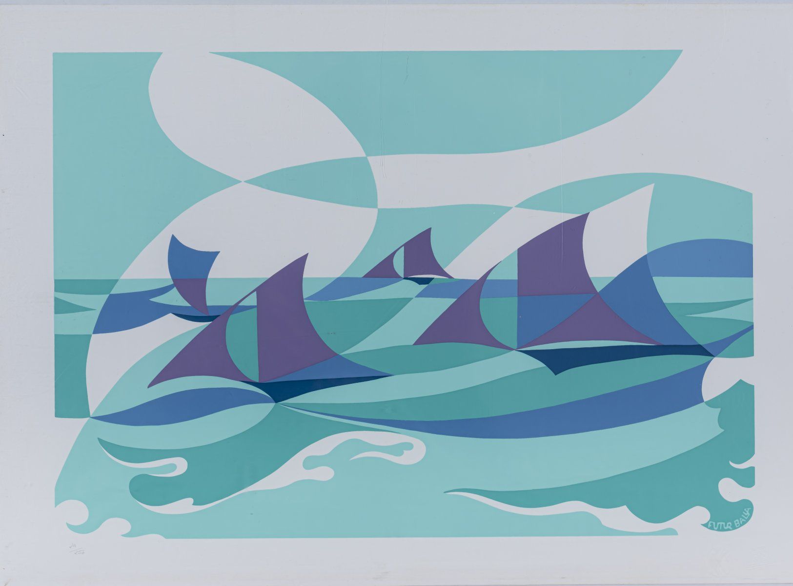 Null 贾科莫-巴拉（1871年都灵-1958年罗马）（后），未来主义构图--基于原作的四个图形，1982年，4张彩色丝印纸。每张48.8 x 68.8厘米（&hellip;