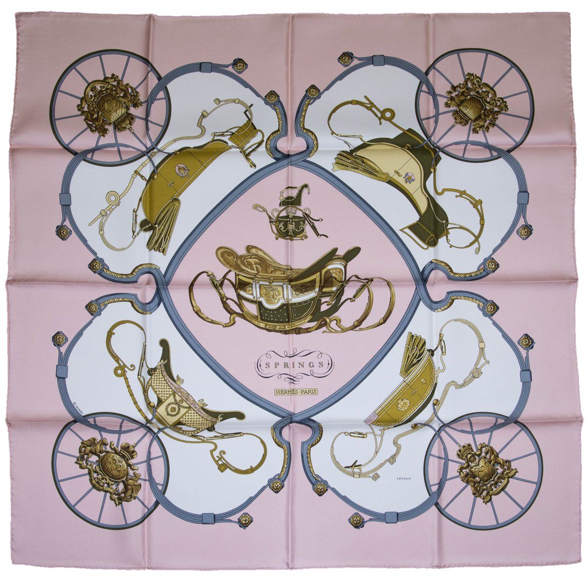 Null 爱马仕，巴黎，"春天 "围巾，1974年，丝绸，多色印刷。约90 x 90厘米。设计。菲利普-勒杜。

签名：© HERMÈS, LEDOUX,