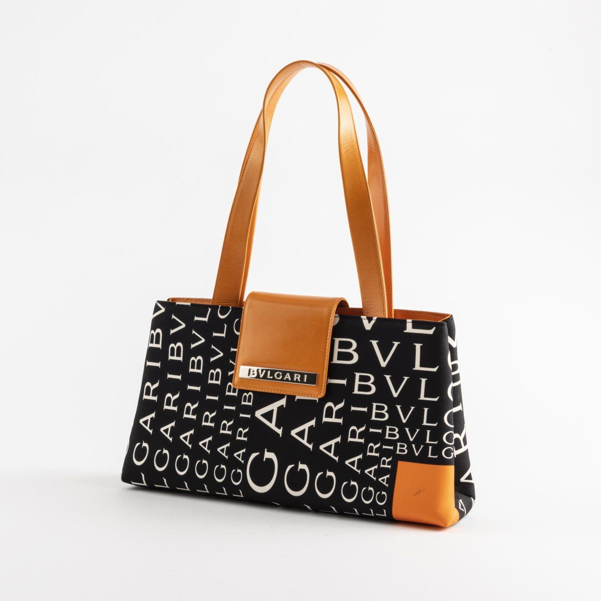 Null Bulgari, Rome, 'Logomania' handbag, 2000, Polychrome printed nylon fabric, &hellip;