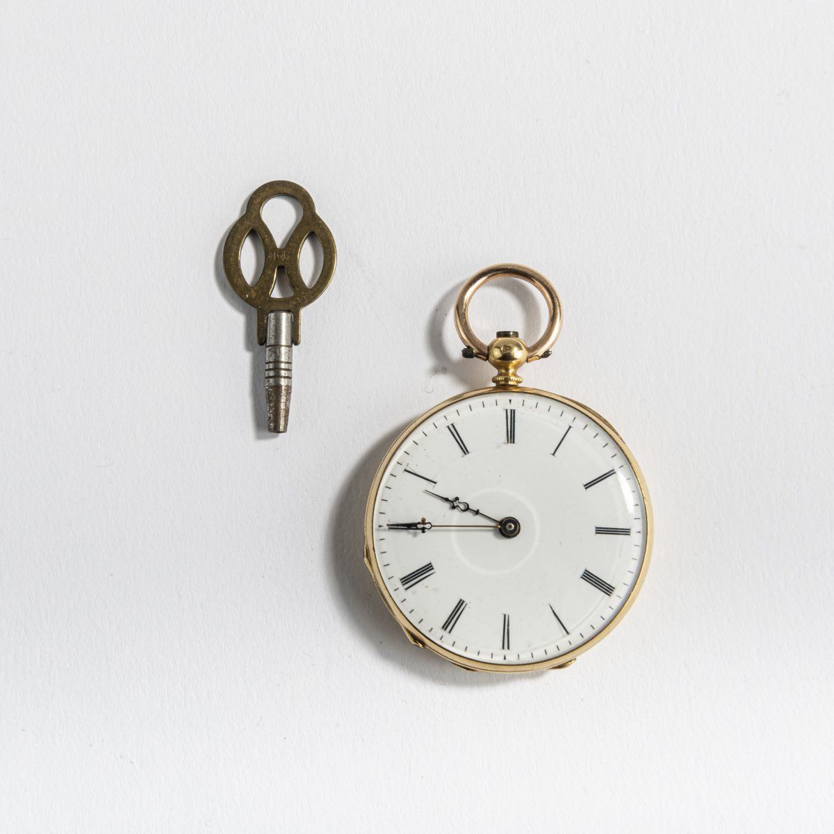 Null Francia, Reloj de bolsillo, c. 1864, Oro amarillo, esfera blanca bajo crist&hellip;