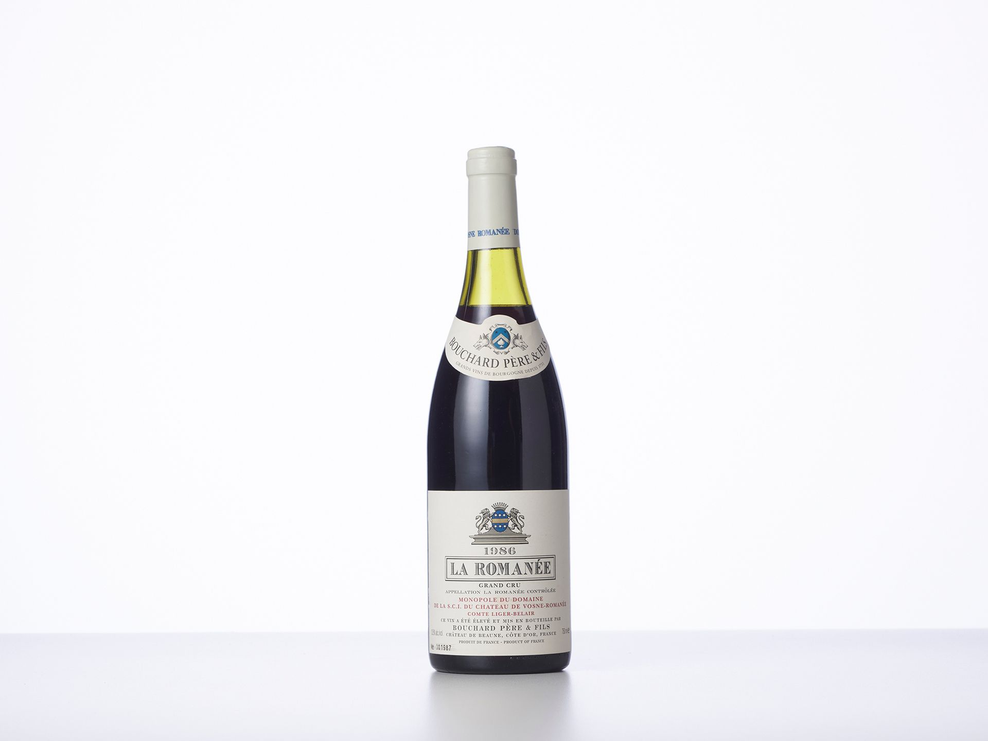 Null 1瓶LA ROMANEE (Grand Cru) 

年份：1986年 

酒庄名称：Bouchard Père & Fils 

备注 :(3厘米)