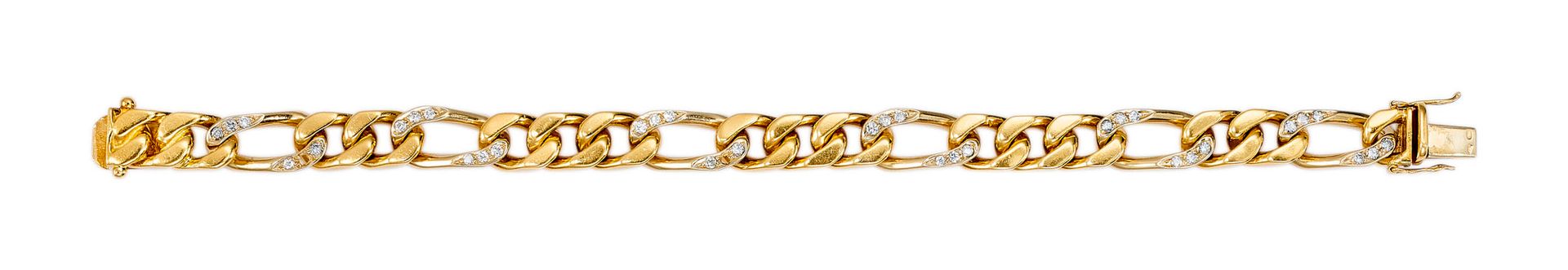 CARTIER Bracelet maille gourmette en or bicolore serti de diamants taille brilla&hellip;