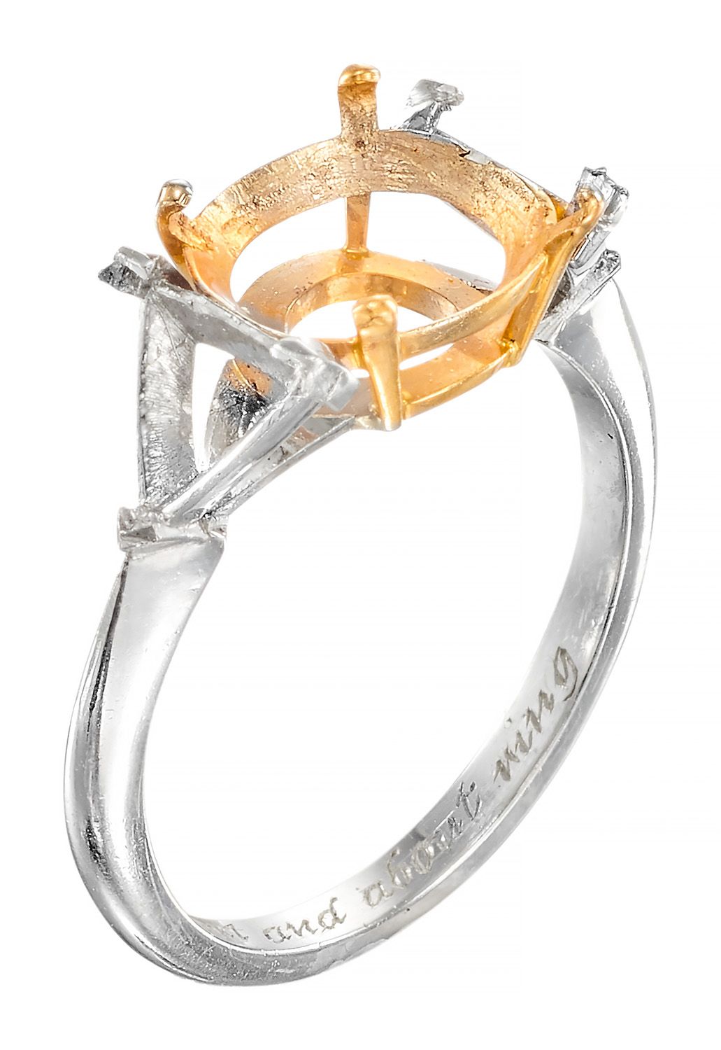 Monture 铂金和黄金材质，刻有 "我的出游戒指 "字样

TDD: 53

铅：3.70克（铂金-850/1000和黄金18K-750/1000）。