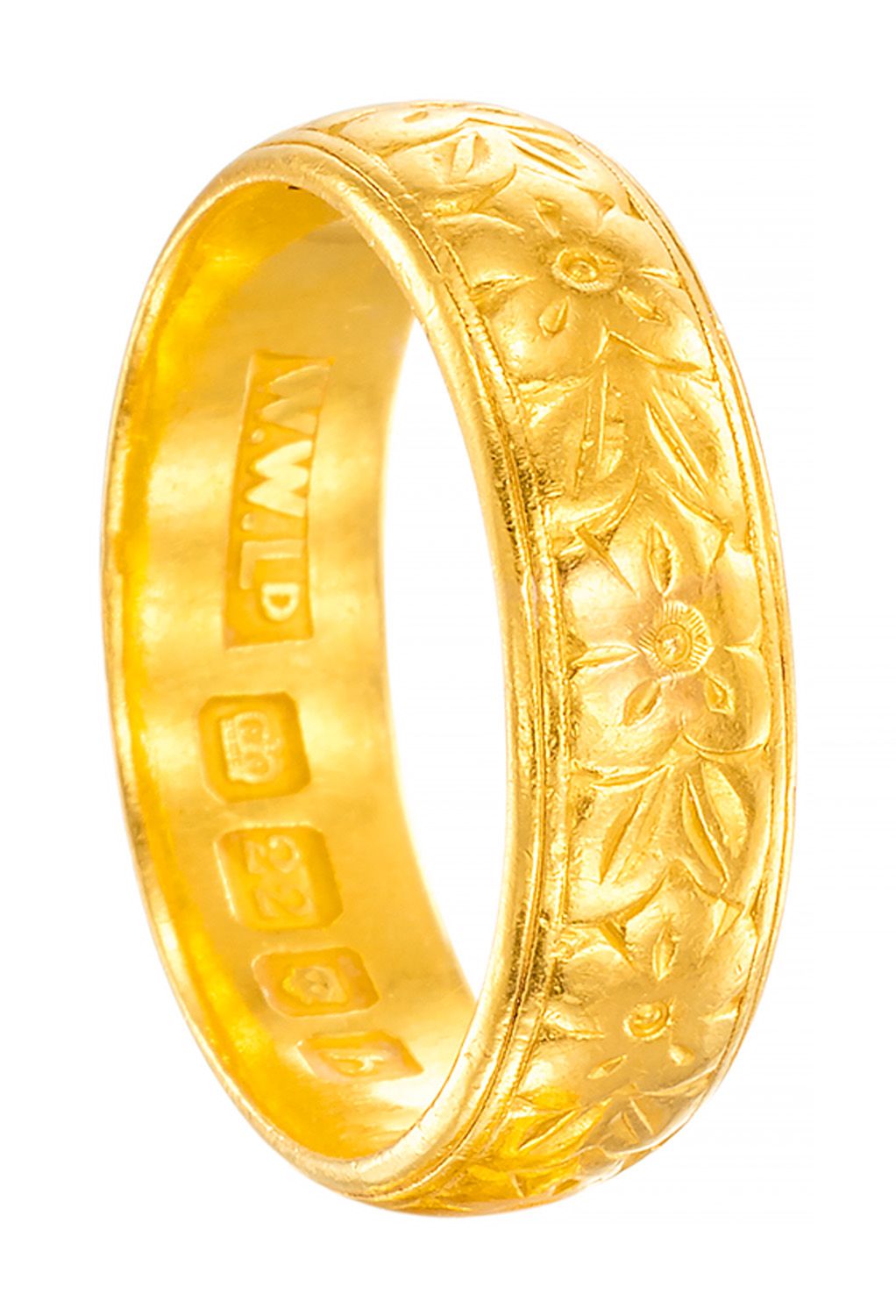 Alliance Oro giallo 22 carati, disegno floreale cesellato

Opera inglese, marchi&hellip;