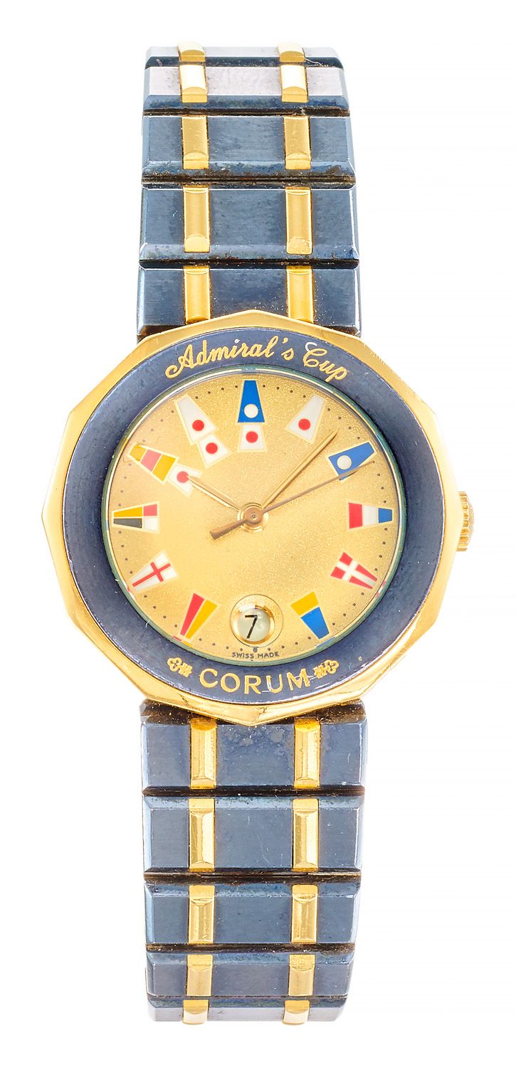 CORUM Lady's watch in steel and yellow gold, quartz movement (works), folding cl&hellip;