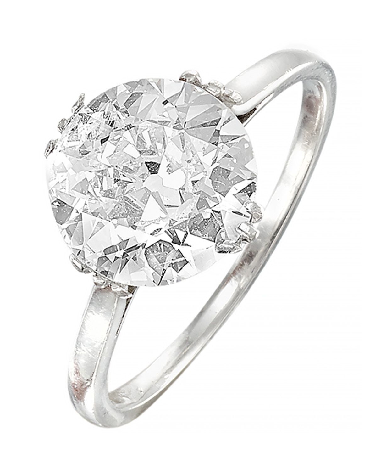 SOLITAIRE Platinum solitaire ring retaining a european cut diamond weighing 2,31&hellip;