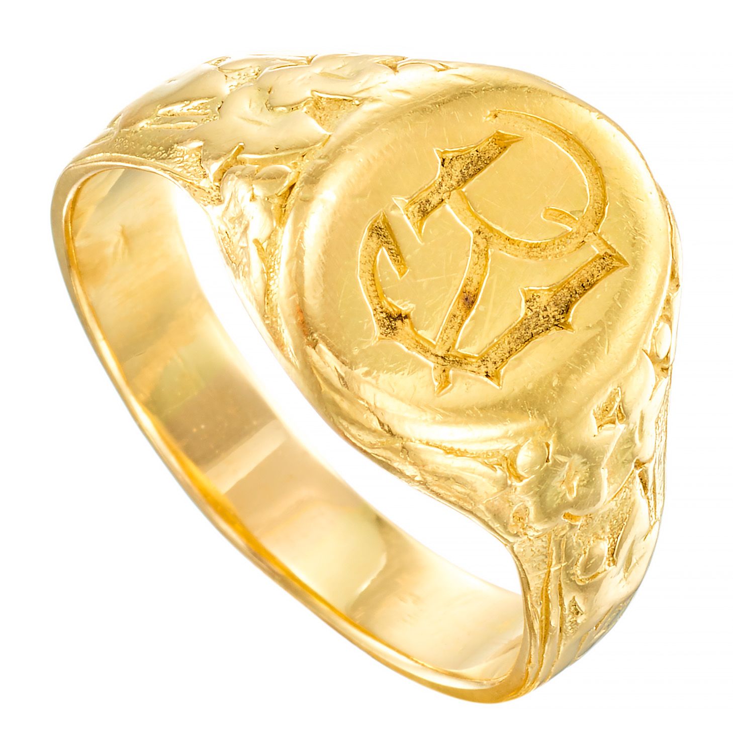 CHEVALIERE 黄金材质，有RJ的首字母

TDD: 64

铅：9.34克（18K-750/1000）。