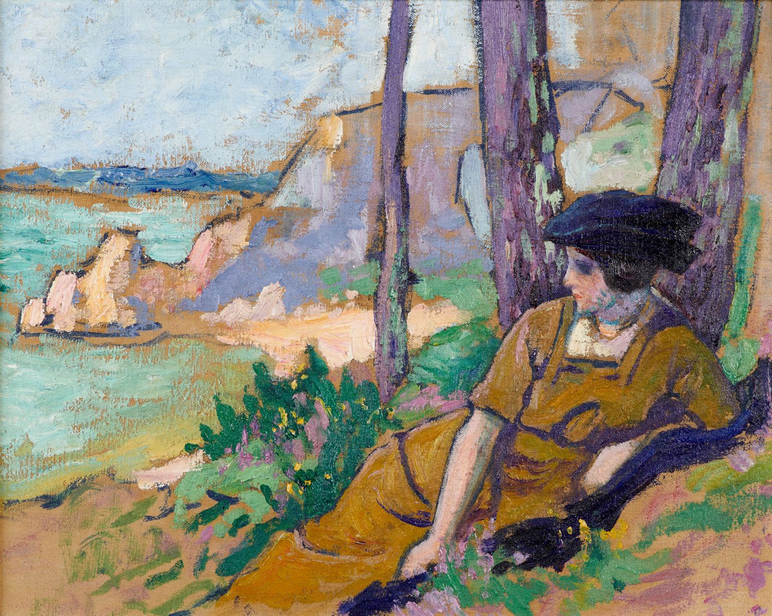 Null Paul MADELINE 1863-1920

坐在松树下的年轻女子

布面油画，框架上有标题

背面盖有第三车间销售的印章

33 x 41


&hellip;