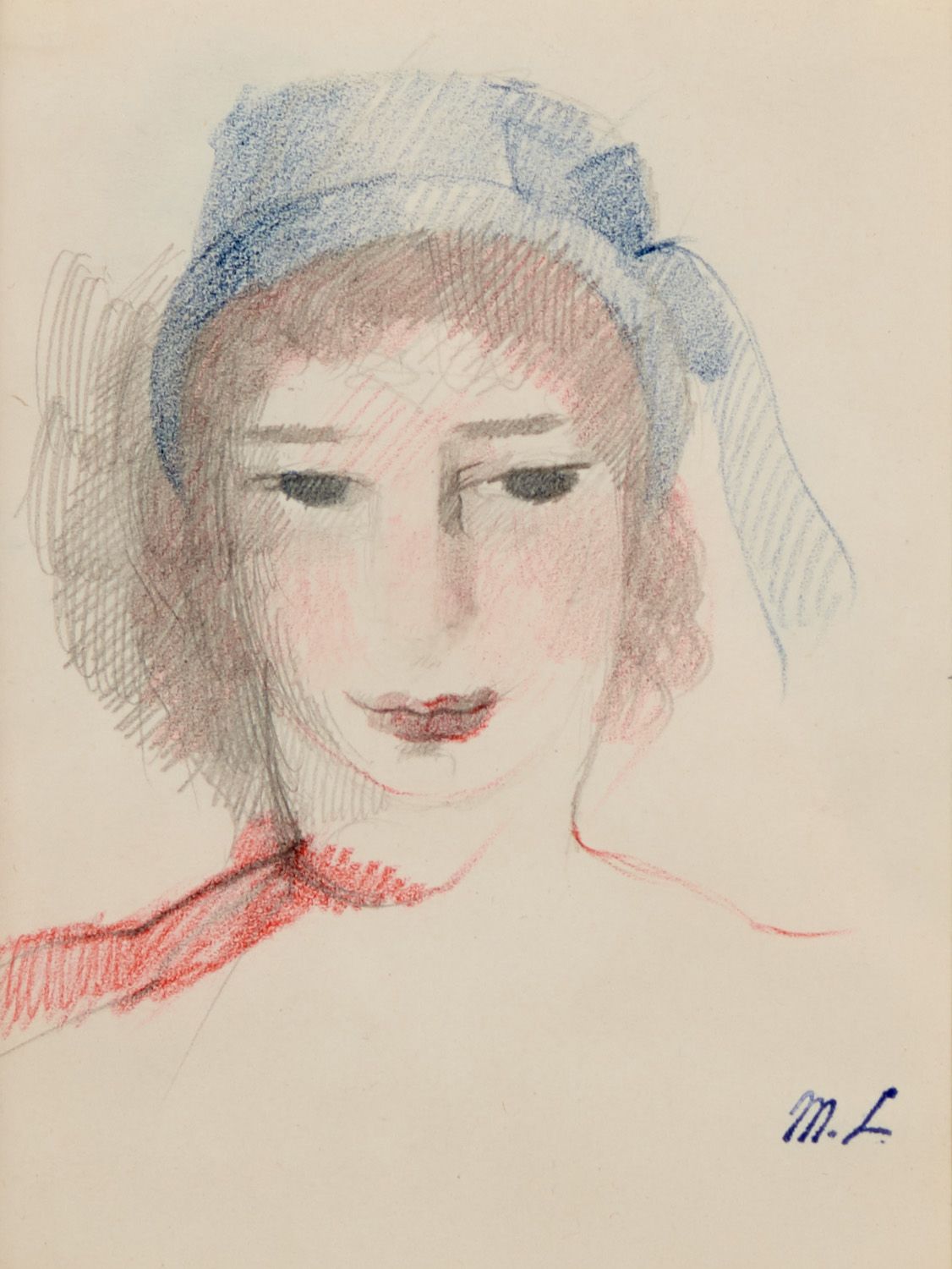 Null Marie LAURENCIN 1883-1946

假定的自画像

彩色铅笔签名，右下方有莫罗-劳伦森拍卖会的印章

16 x 12,5



出处&hellip;