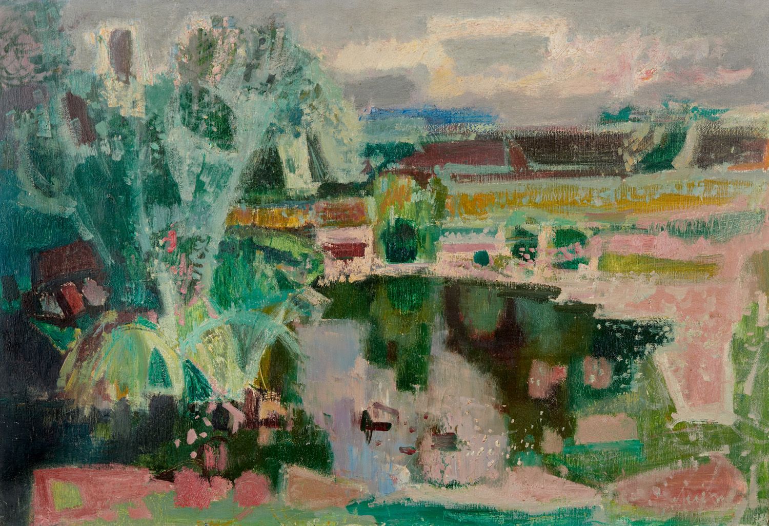 Null Jean AUJAME 1905-1965

柳树塘，1961年

布面油画，右下方有签名，背面有标题和日期

50 x 73