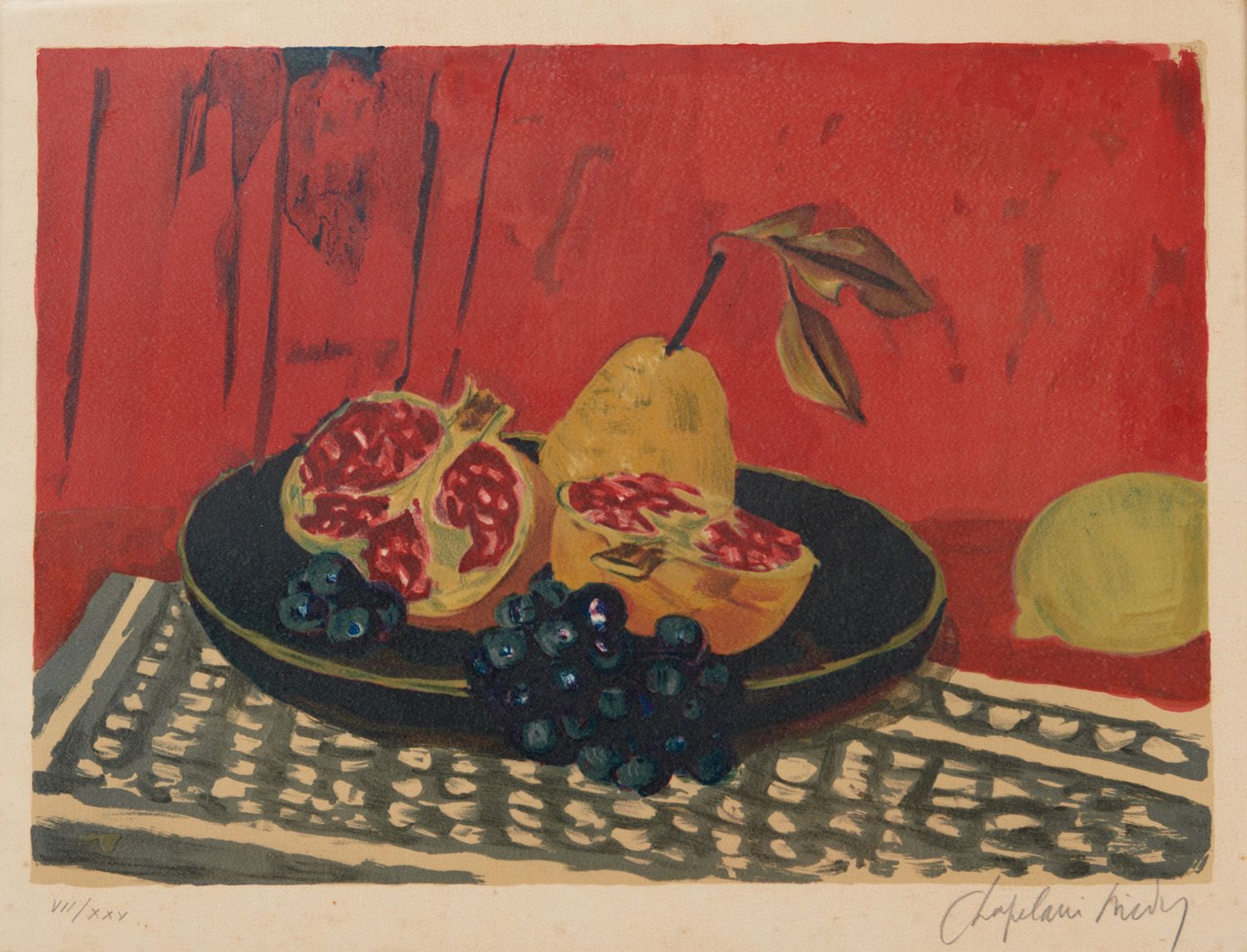 Null Roger CHAPELAIN-MIDY 1904-1992 

NATURE MORTE AUX FRUITS 

Lithographie sig&hellip;