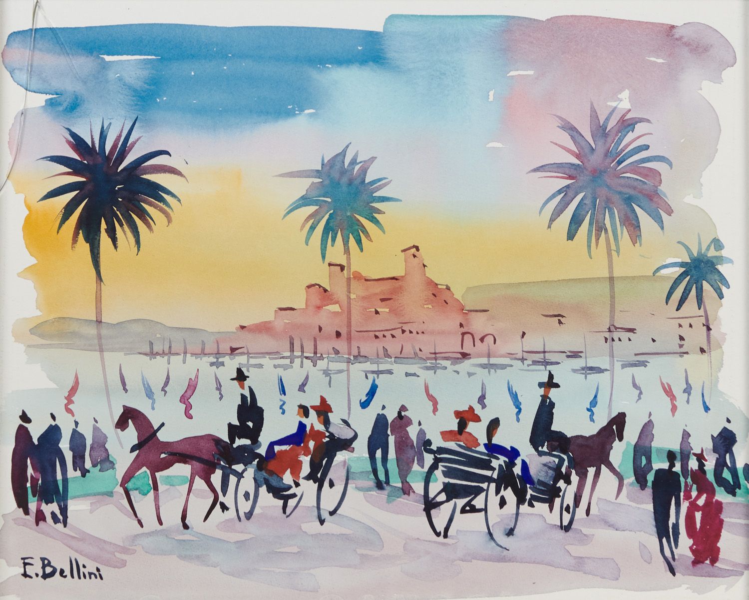 Null Emmanuel BELLINI 1904-1989

CANNES, CARRIAGES IN THE SUQUET 

Watercolor si&hellip;