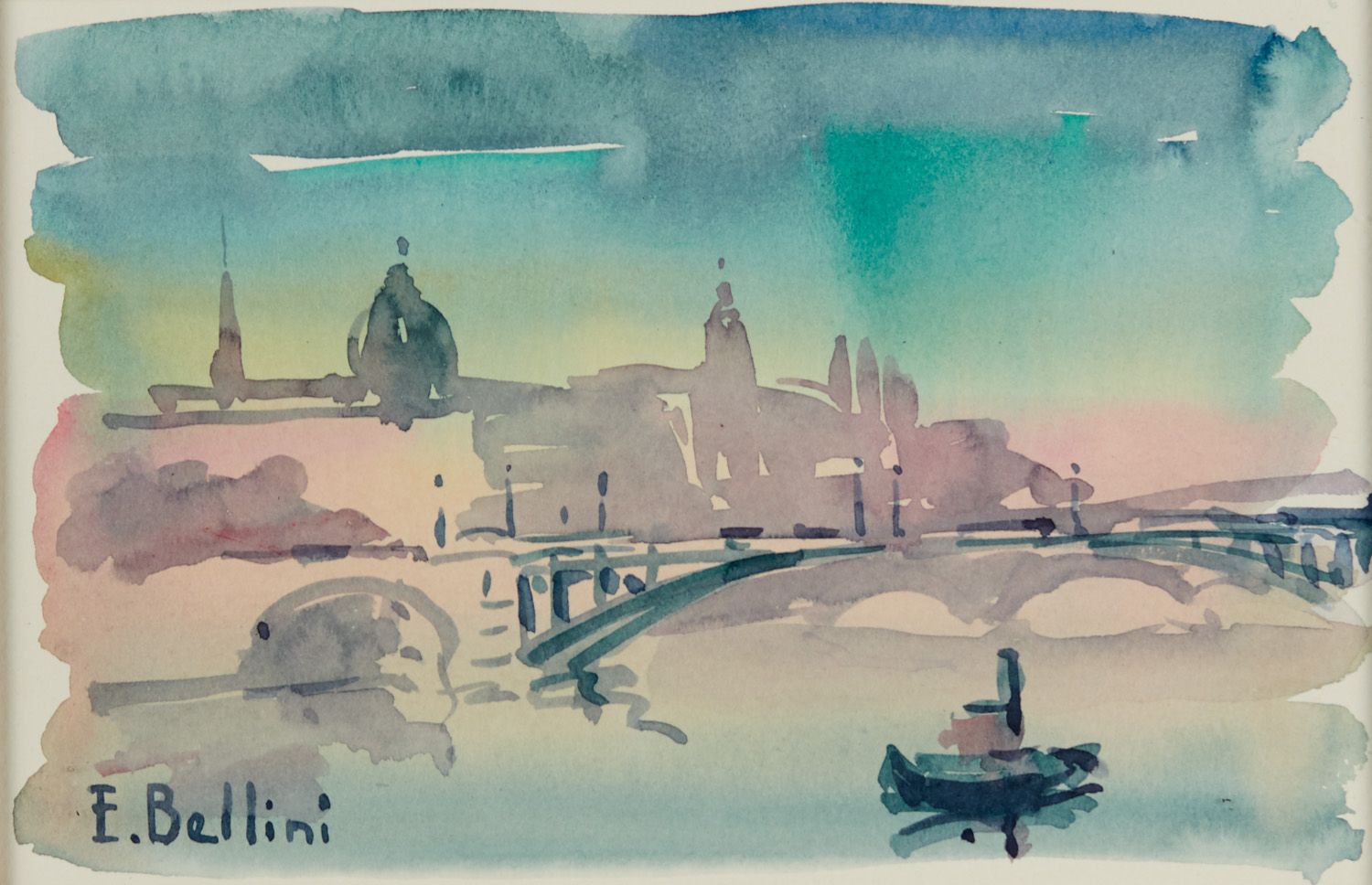 Null Emmanuel BELLINI 1904-1989

巴黎，艺术之桥和法国研究所

左下角有签名的水彩画

视力：13 x 19,5